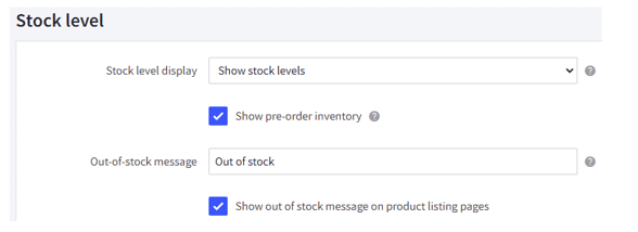 BigCommerce Inventory Stock Levels