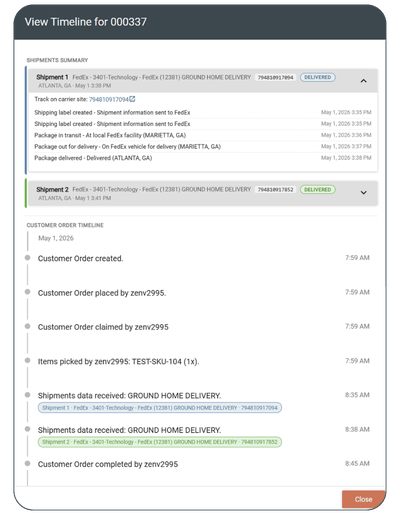 Order delivery tracking - ZenShip - Zenventory (1)
